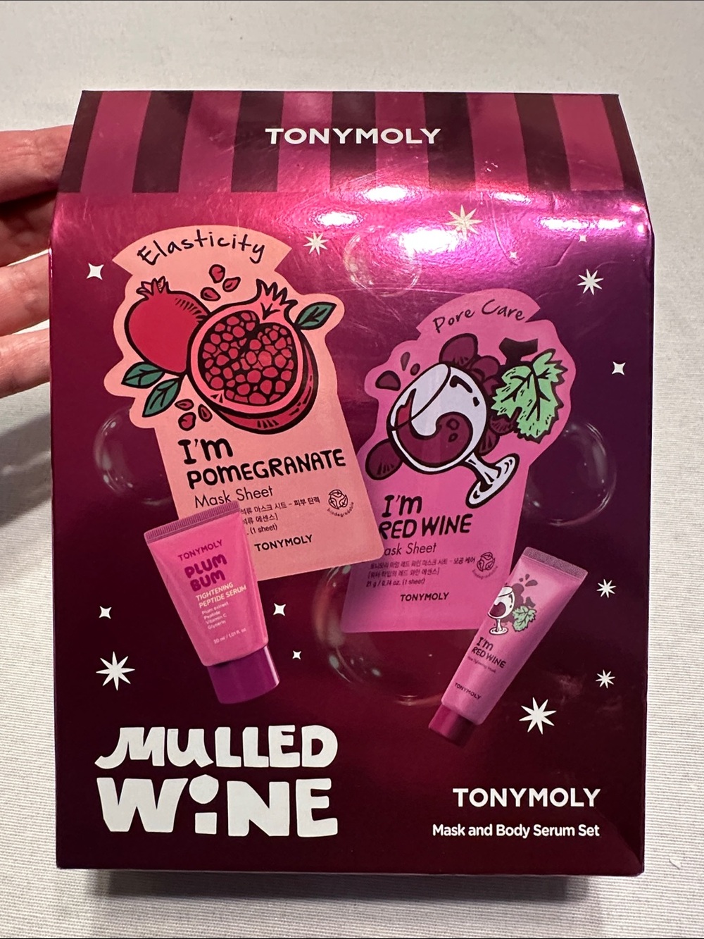 TONYMOLY Mulled Wine Mask & Body Serum Set — Pink
